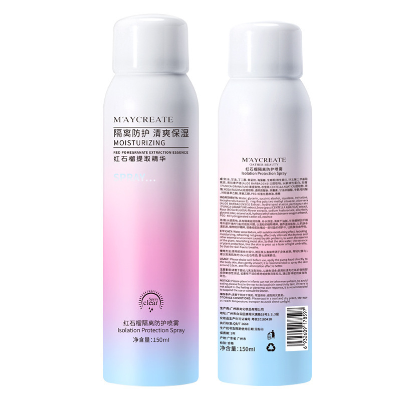 M&#039;AYCREATE Pomegranate Sunscreen Isolation Spray TikTok Same Style on Quaishou Live Makeup Cosmetics Wholesale