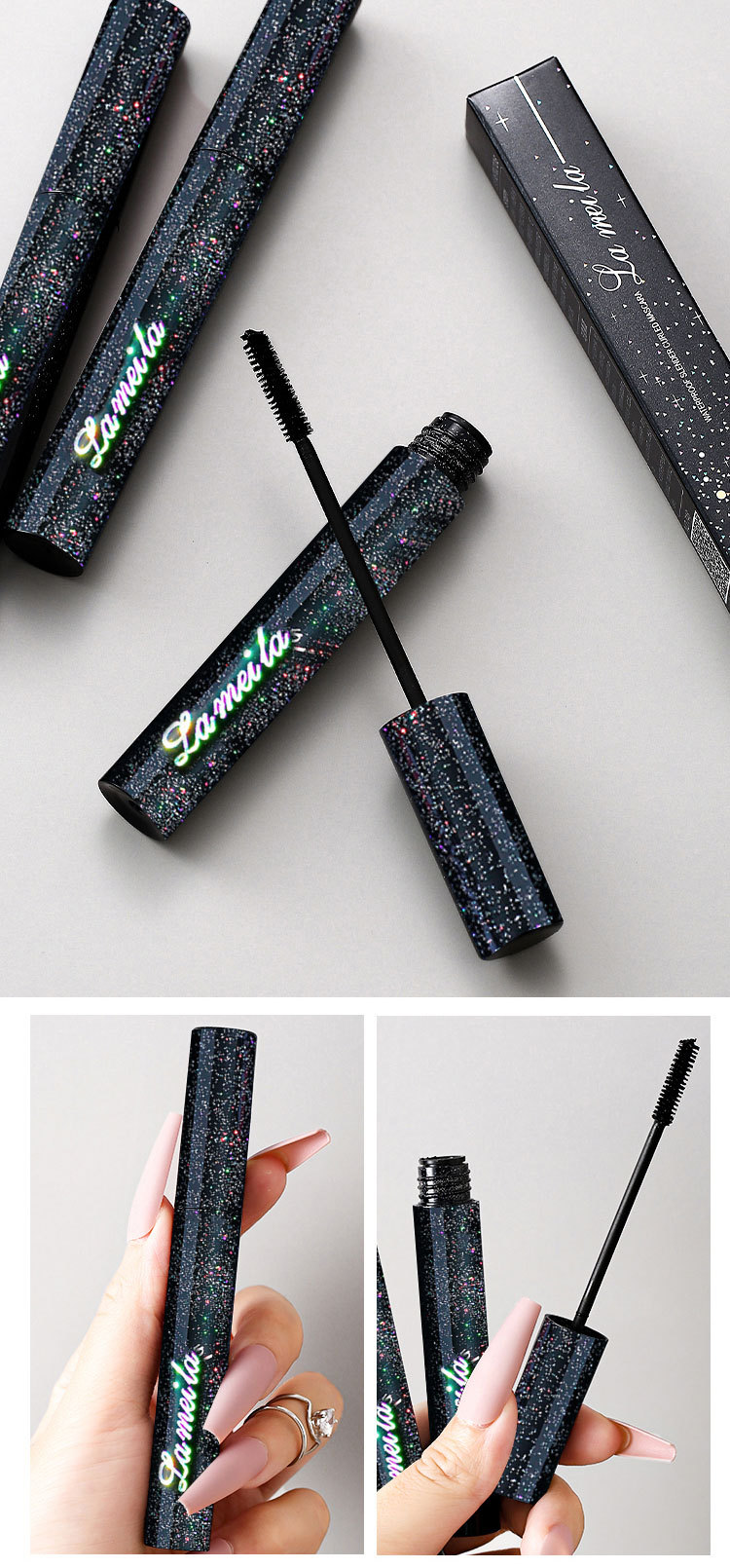 Factory Direct Supply LaMeiLa Mascara Long Thick Natural Curling Type Thickening Lengthen Not Easy to Smudge
