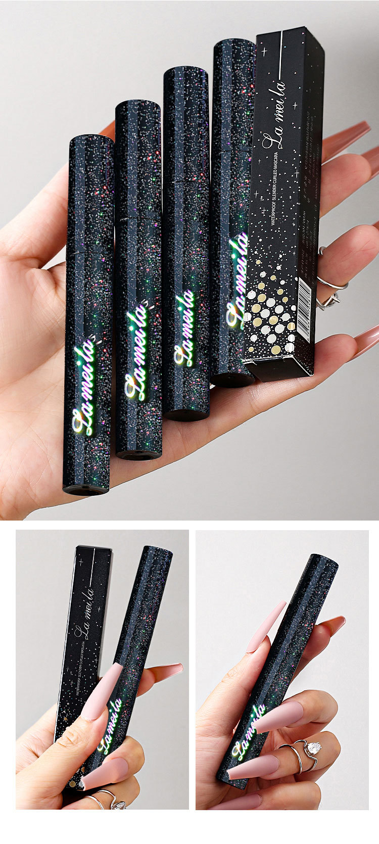 Factory Direct Supply LaMeiLa Mascara Long Thick Natural Curling Type Thickening Lengthen Not Easy to Smudge