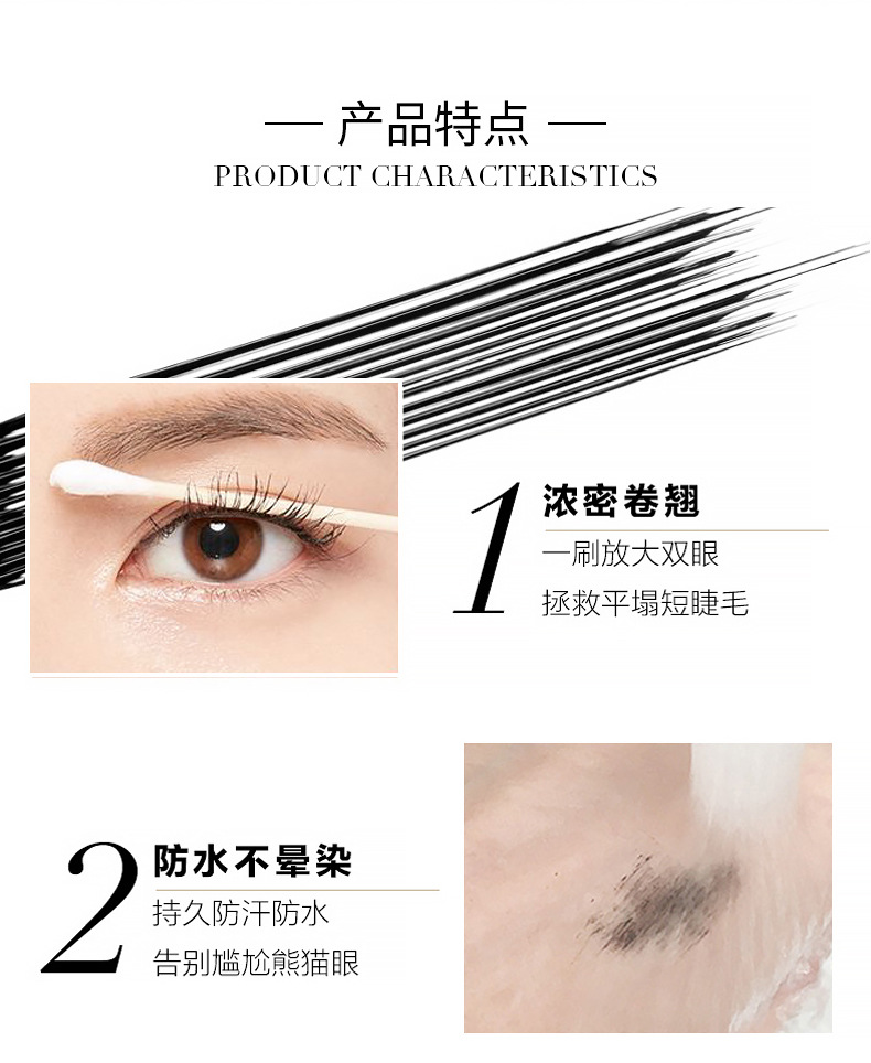 Factory Direct Sales Direct Sales Wholesale Mascara Long Thick Natural Curling Thickening Lengthen Not Easy to Smudge