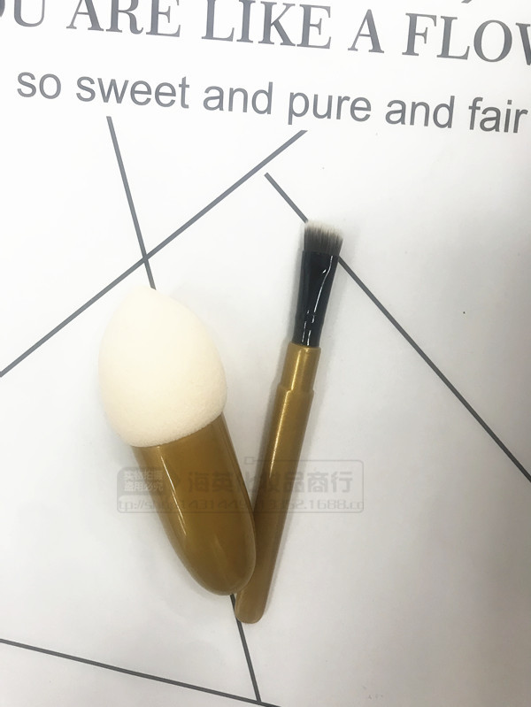 New foreign trade domestic sales cosmetics powder puff + eyebrow brush latex powder puff cosmetics brush