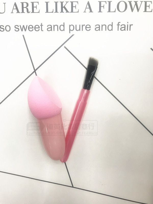 New foreign trade domestic sales cosmetics powder puff + eyebrow brush latex powder puff cosmetics brush