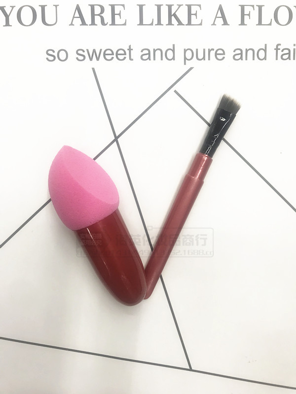 New foreign trade domestic sales cosmetics powder puff + eyebrow brush latex powder puff cosmetics brush New foreign trade domestic sales cosmetics powder puff + eyebrow brush latex powder puff cosmetics brush