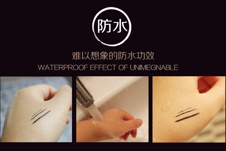 Yanqina cool black quick dry double - head eyeliner waterproof not dye multi - color liquid eyeliner makeup