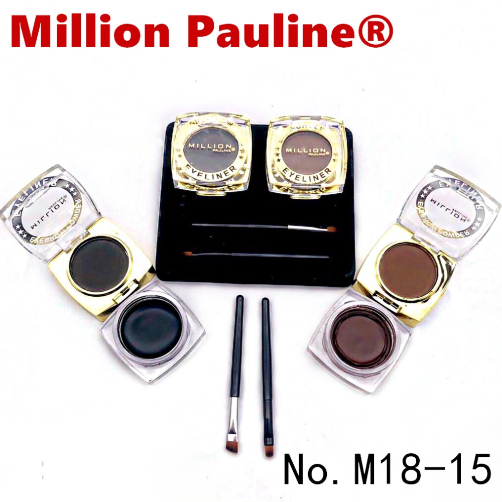 Wholesale Private Label 2 Colors Eyeliner and Eyebrow Powder 2 in 1 Eye Makeup