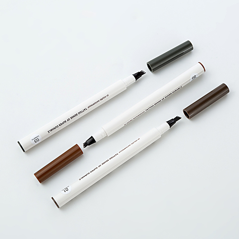 Yanqina three head four head cool black waterproof eyebrow pencil eyeliner quick dry makeup lasting makeup