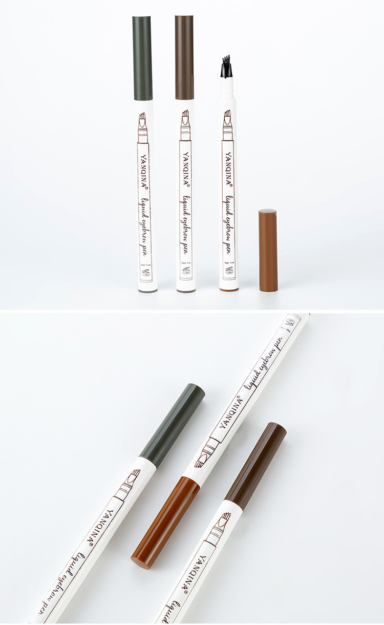 Yanqina three head four head cool black waterproof eyebrow pencil eyeliner quick dry makeup lasting makeup