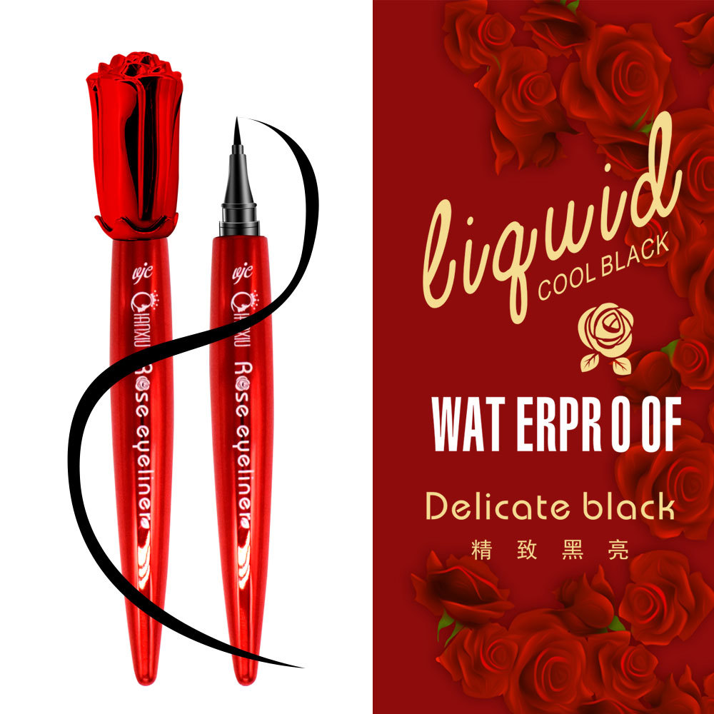 QianXin/qian xiu Q173 red rose eyeliner cool black quick - dry waterproof not easy to dye liquid eyeliner makeup