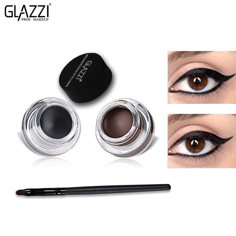 hot style GLAZZI Korean two-color eyeliner 2 bottles of long-lasting waterproof and non-smudging eye shadow gel makeup