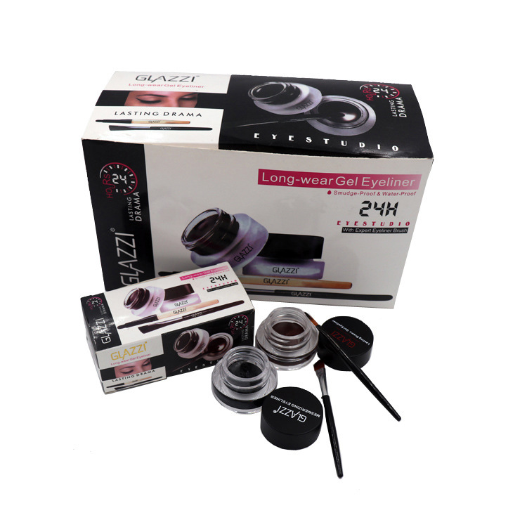 hot style GLAZZI Korean two-color eyeliner 2 bottles of long-lasting waterproof and non-smudging eye shadow gel makeup