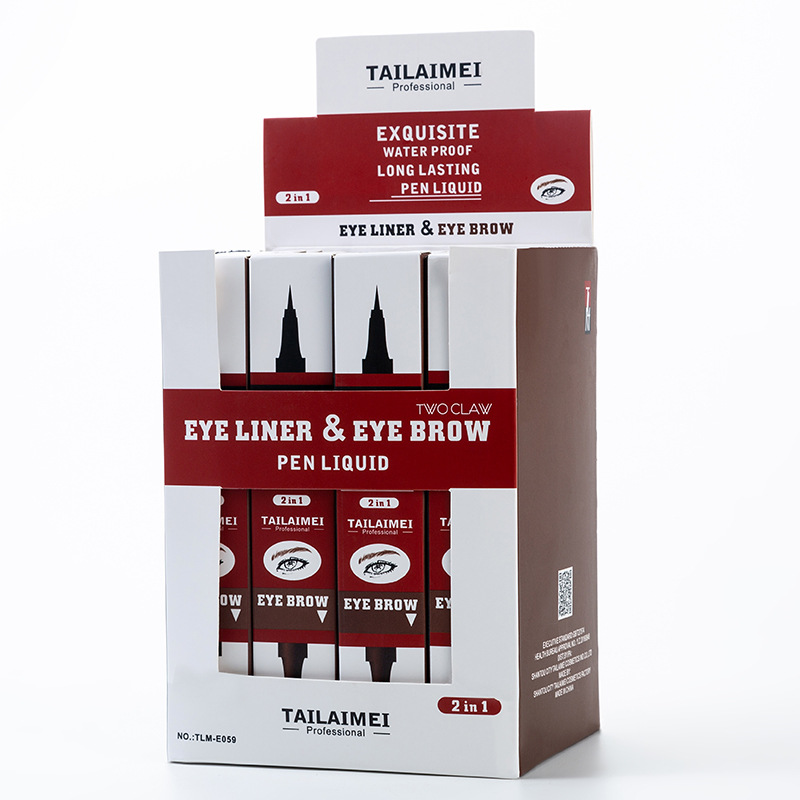 TLM TLM cool black quick dry eyeliner water eyebrow pencil 2 ni1 durable waterproof not smudge dye double end pen