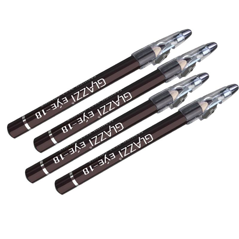 Authentic GLAZZI brown eyebrow pencil with knife cut wooden waterproof sweat proof eyeliner cosmetics wholesale