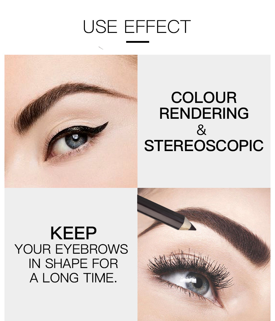 Authentic GLAZZI brown eyebrow pencil with knife cut wooden waterproof sweat proof eyeliner cosmetics wholesale