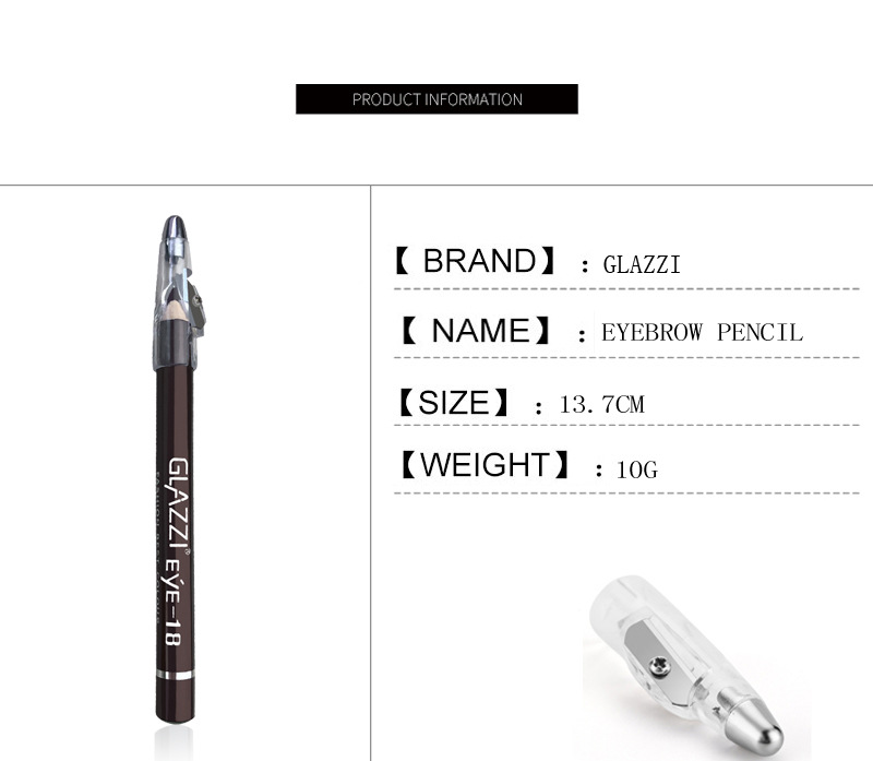Authentic GLAZZI brown eyebrow pencil with knife cut wooden waterproof sweat proof eyeliner cosmetics wholesale