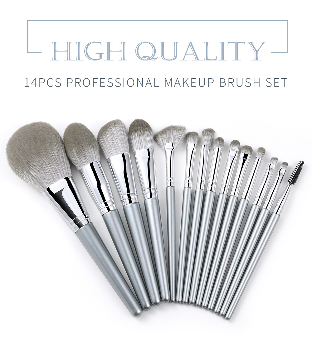 12 PCs Makeup Brush Set Full Set of Beauty Tools Powder Foundation Brush Eye Shadow Brush Wooden Handle Makeup Tools