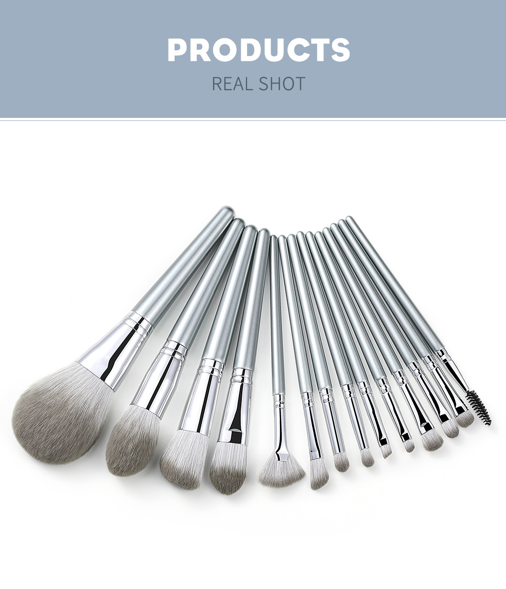 12 PCs Makeup Brush Set Full Set of Beauty Tools Powder Foundation Brush Eye Shadow Brush Wooden Handle Makeup Tools