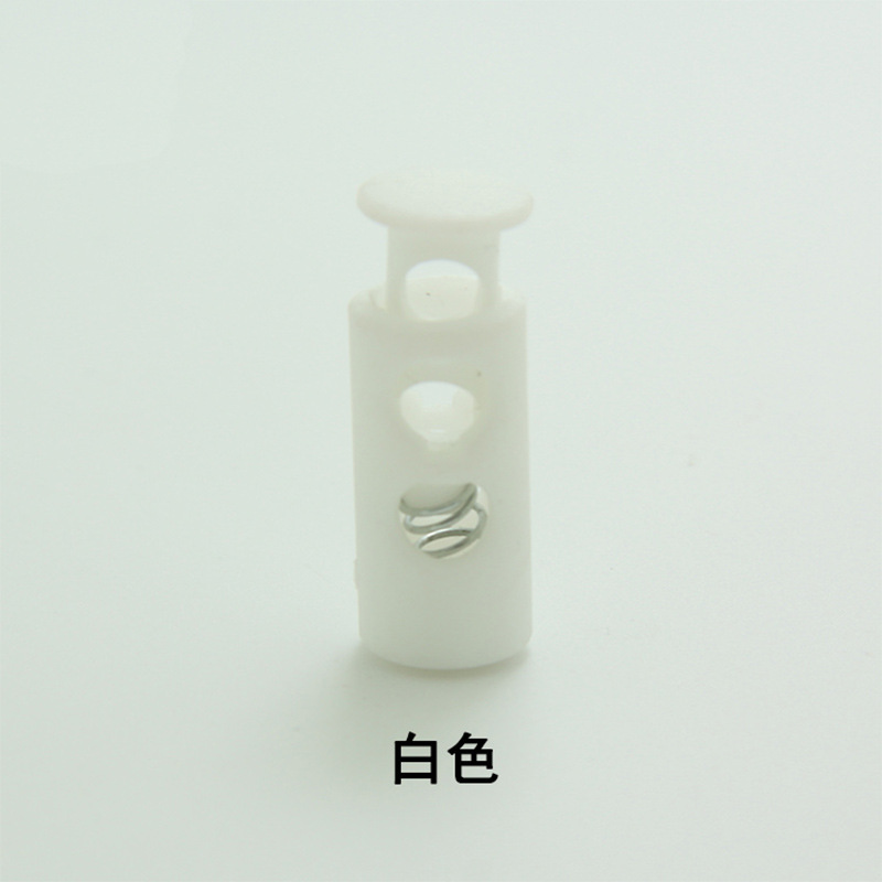 Plastic Spring Fastener Elastic White Adjustable Buckle Garment Handbag Buckle Nylon Black Double Holes Pig Nose Button