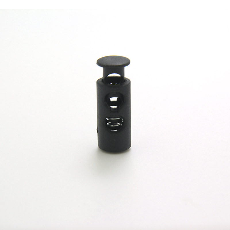 Plastic Spring Fastener Elastic White Adjustable Buckle Garment Handbag Buckle Nylon Black Double Holes Pig Nose Button