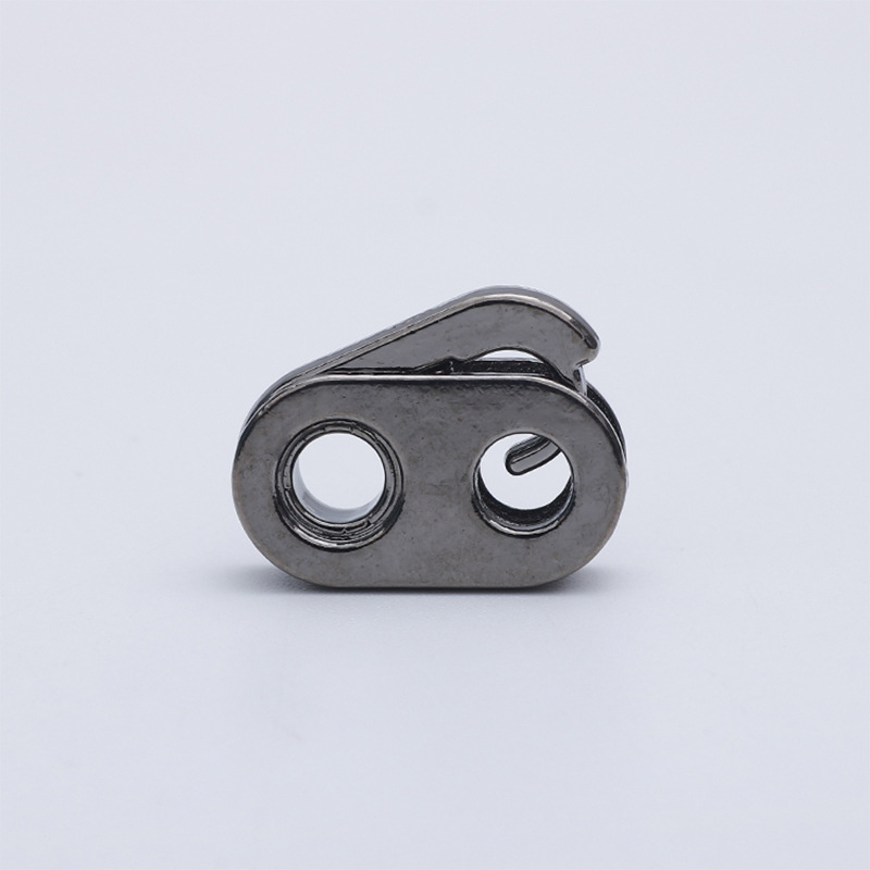 Plastic Spring Fastener Elastic White Adjustable Buckle Garment Handbag Buckle Nylon Black Double Holes Pig Nose Button