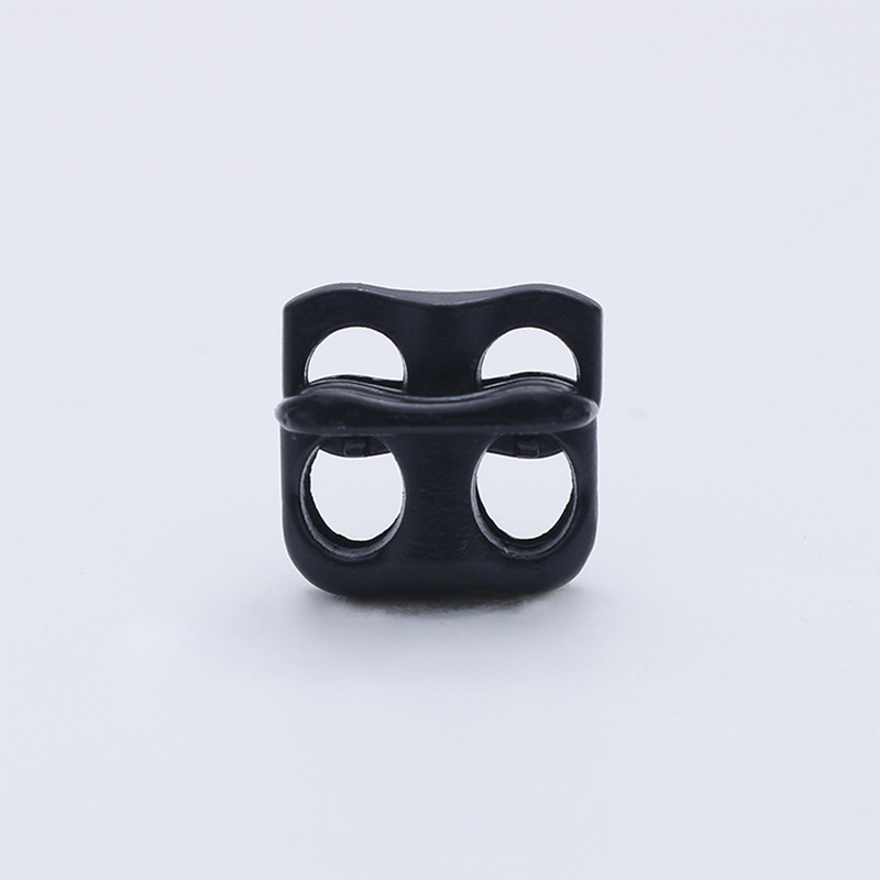 Plastic Spring Fastener Elastic White Adjustable Buckle Garment Handbag Buckle Nylon Black Double Holes Pig Nose Button