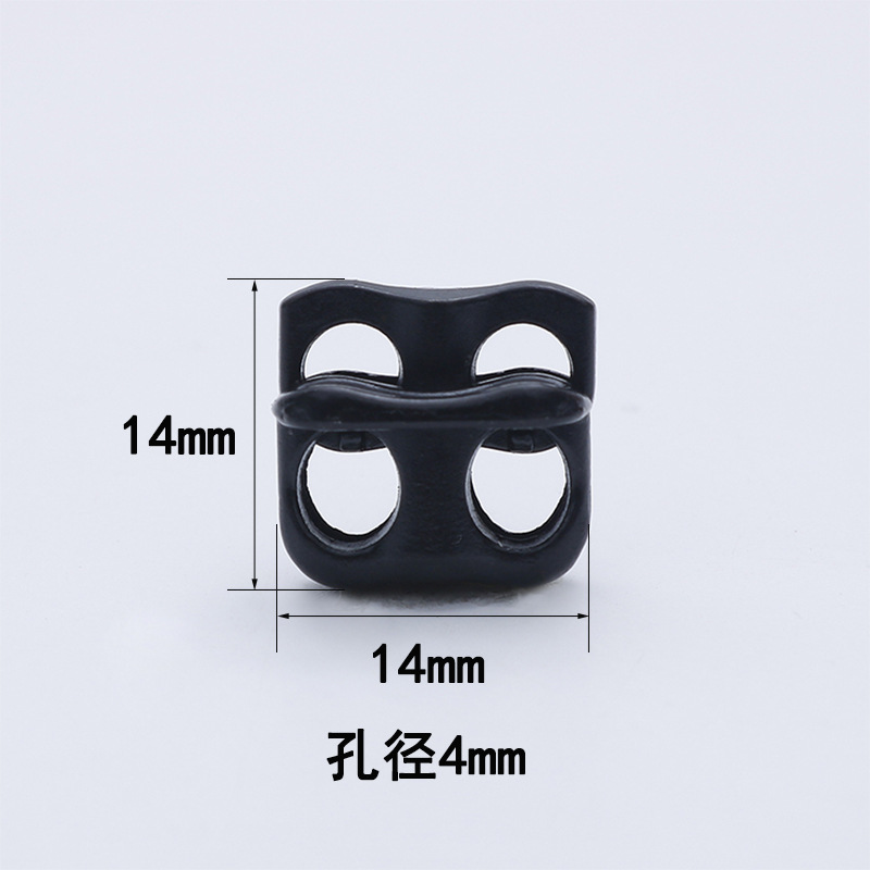 Plastic Spring Fastener Elastic White Adjustable Buckle Garment Handbag Buckle Nylon Black Double Holes Pig Nose Button