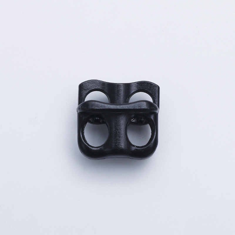 Plastic Spring Fastener Elastic White Adjustable Buckle Garment Handbag Buckle Nylon Black Double Holes Pig Nose Button