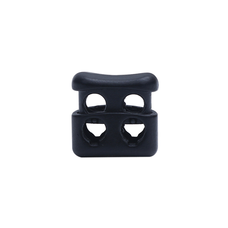 Plastic Spring Fastener Elastic White Adjustable Buckle Garment Handbag Buckle Nylon Black Double Holes Pig Nose Button