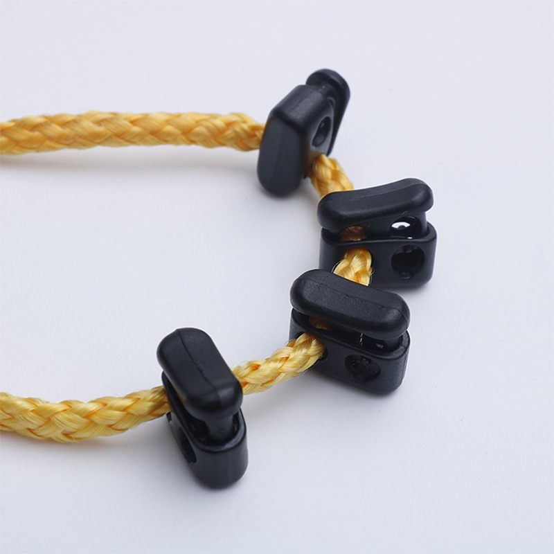 Plastic Spring Fastener Elastic White Adjustable Buckle Garment Handbag Buckle Nylon Black Double Holes Pig Nose Button