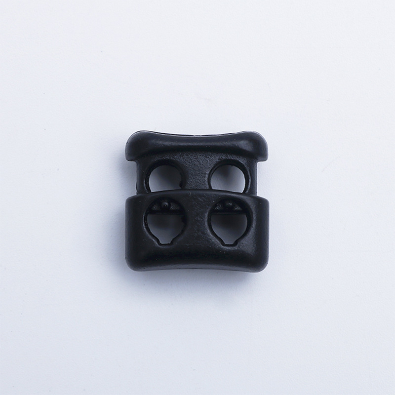 Plastic Spring Fastener Elastic White Adjustable Buckle Garment Handbag Buckle Nylon Black Double Holes Pig Nose Button