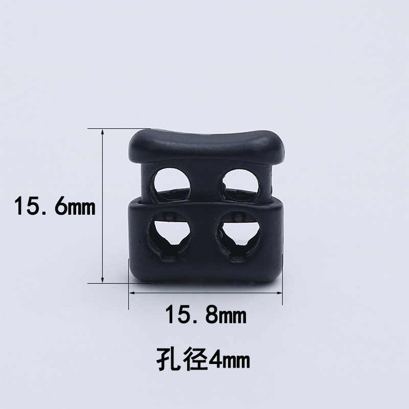 Plastic Spring Fastener Elastic White Adjustable Buckle Garment Handbag Buckle Nylon Black Double Holes Pig Nose Button