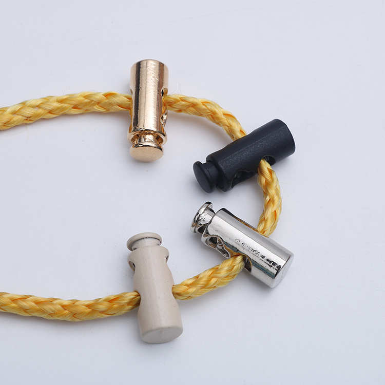 Plastic Spring Fastener Elastic White Adjustable Buckle Garment Handbag Buckle Nylon Black Double Holes Pig Nose Button