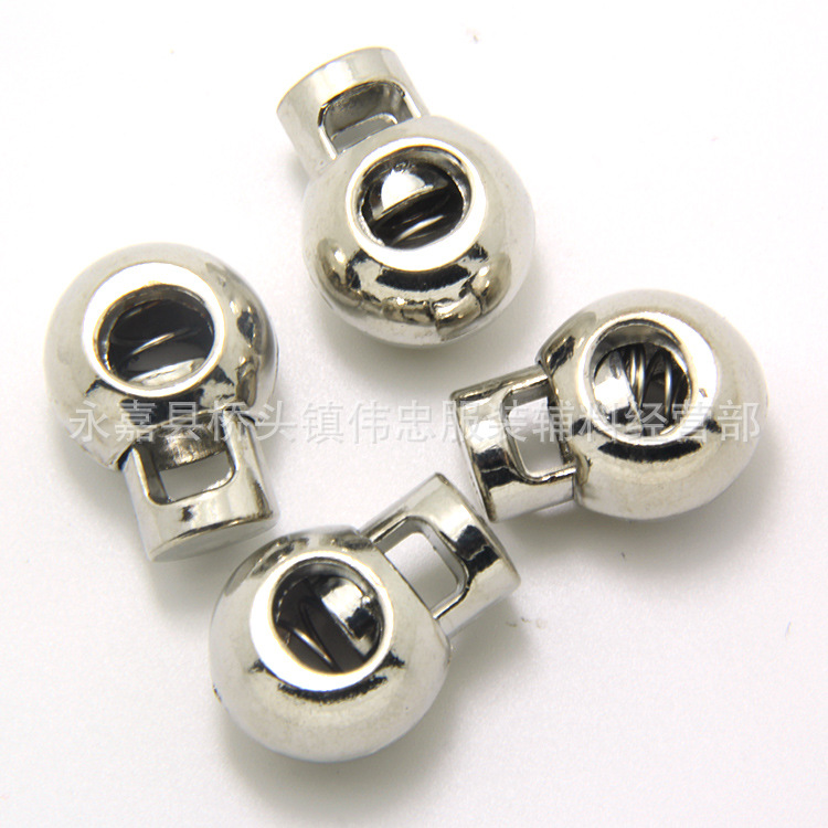 Plastic Spring Fastener Elastic White Adjustable Buckle Garment Handbag Buckle Nylon Black Double Holes Pig Nose Button