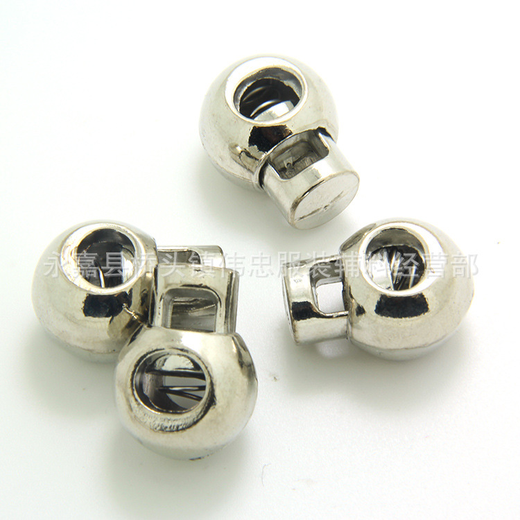 Plastic Spring Fastener Elastic White Adjustable Buckle Garment Handbag Buckle Nylon Black Double Holes Pig Nose Button
