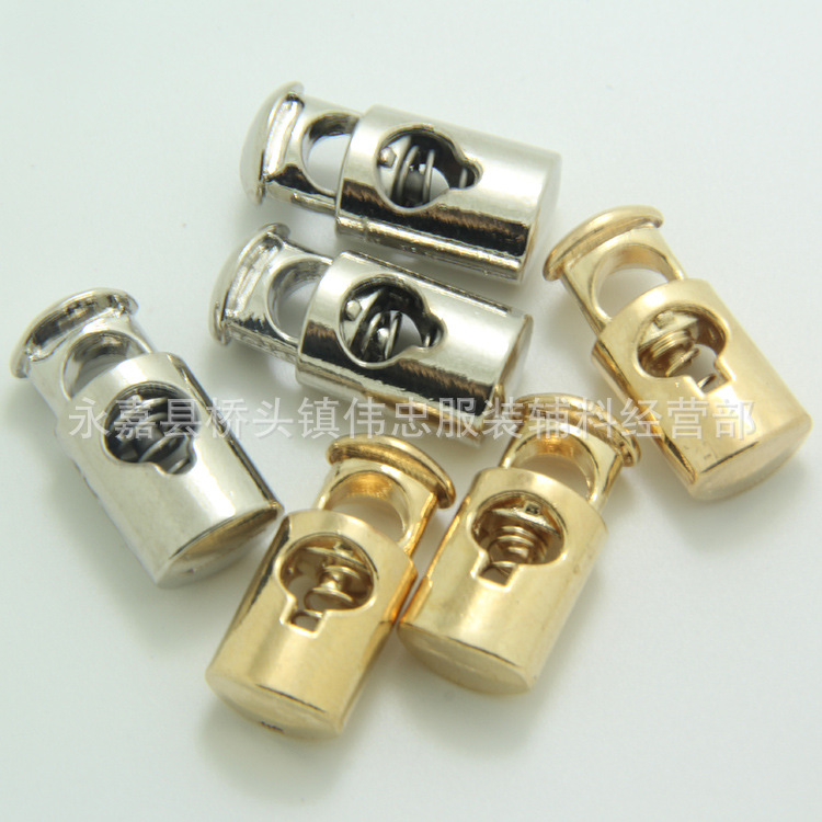 Plastic Spring Fastener Elastic White Adjustable Buckle Garment Handbag Buckle Nylon Black Double Holes Pig Nose Button