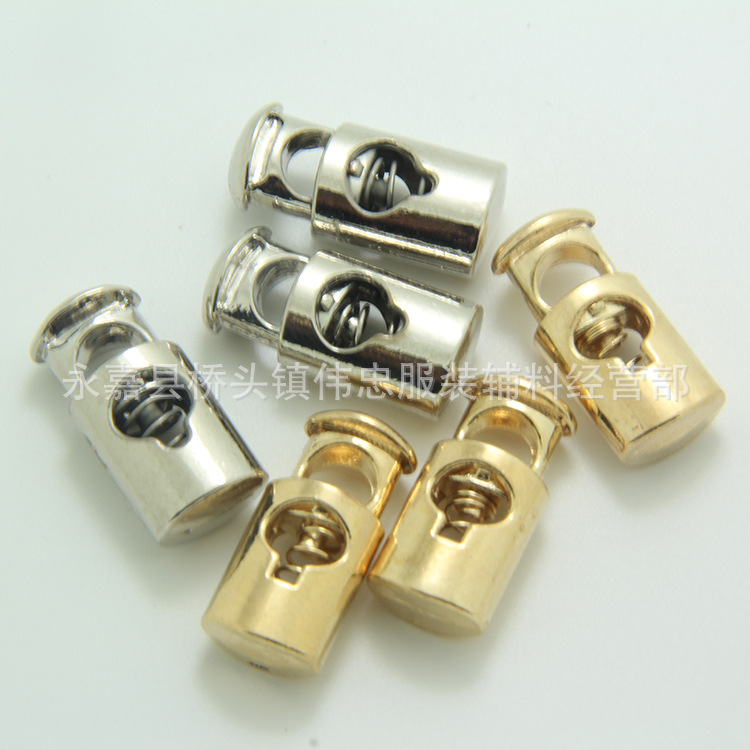 Plastic Spring Fastener Elastic White Adjustable Buckle Garment Handbag Buckle Nylon Black Double Holes Pig Nose Button