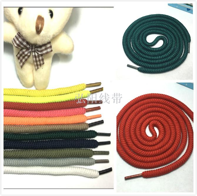 5mm Coarse long 1.3m garment threaded belt brass buckle plastic button warhead sports trousers rope