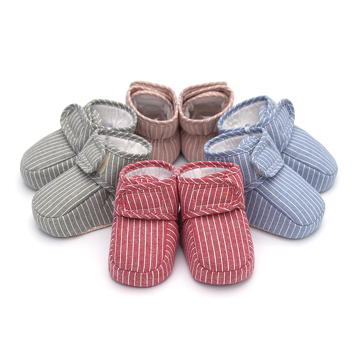 Snow Baby Shoes No Heel Slippage Shoes Stripes