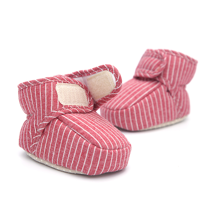 Snow Baby Shoes No Heel Slippage Shoes Stripes
