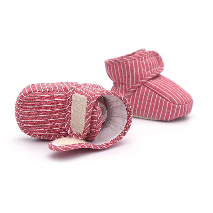 Snow Baby Shoes No Heel Slippage Shoes Stripes
