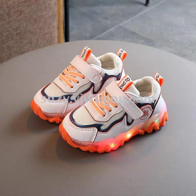 Baby Shoes Lighting Sneakers Men Spring Girls Dad Shoes Soft Small Children's Children Shoes