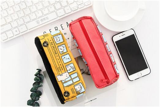 Our cartoon student Pencil-bag Animal Large capacity Branch-box canvas pencil-box