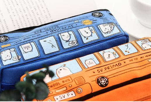 Our cartoon student Pencil-bag Animal Large capacity Branch-box canvas pencil-box
