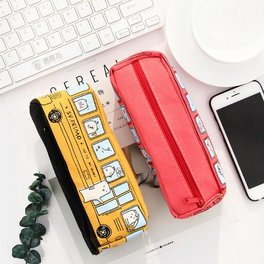 Our cartoon student Pencil-bag Animal Large capacity Branch-box canvas pencil-box