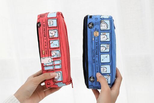 Our cartoon student Pencil-bag Animal Large capacity Branch-box canvas pencil-box