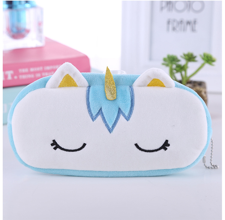 Unicorn pen bag Plush pencil Bag Stationery bag Student storage bag Stationery pack pencil-box stationery box