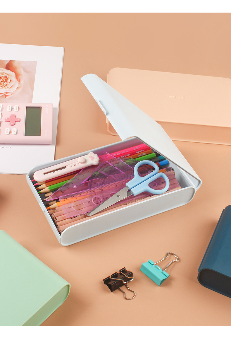 INS Frosted Pencil Case Simple for Students Large Capacity Storage Box Plastic Pencil-Box Student Stationery