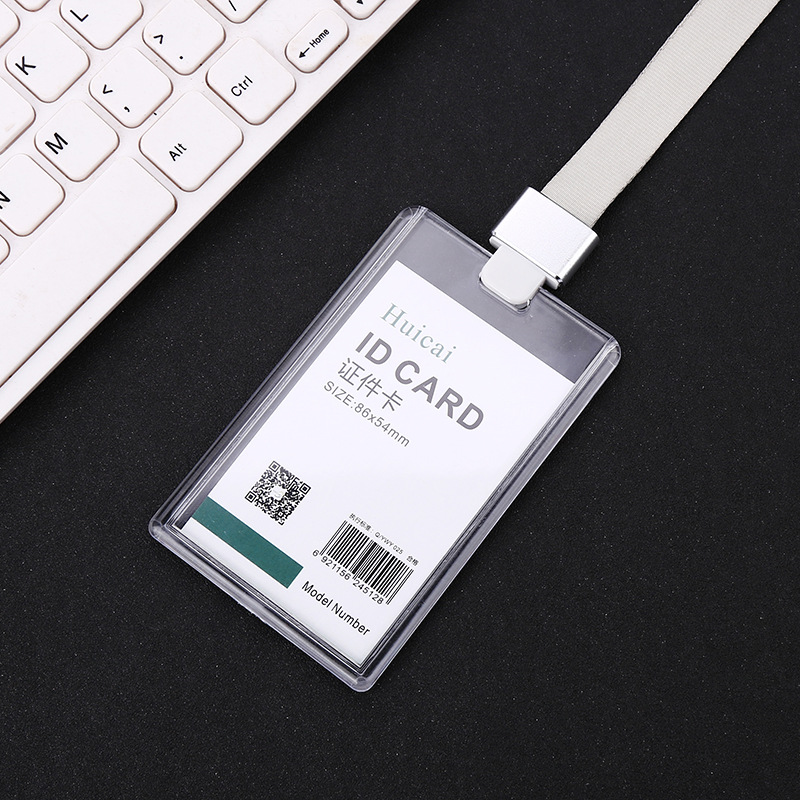 Transparent ID Card Holder Work Permit Student Chest Card Acrylic Card Holder Custom Factory Direct Sales Wholesale