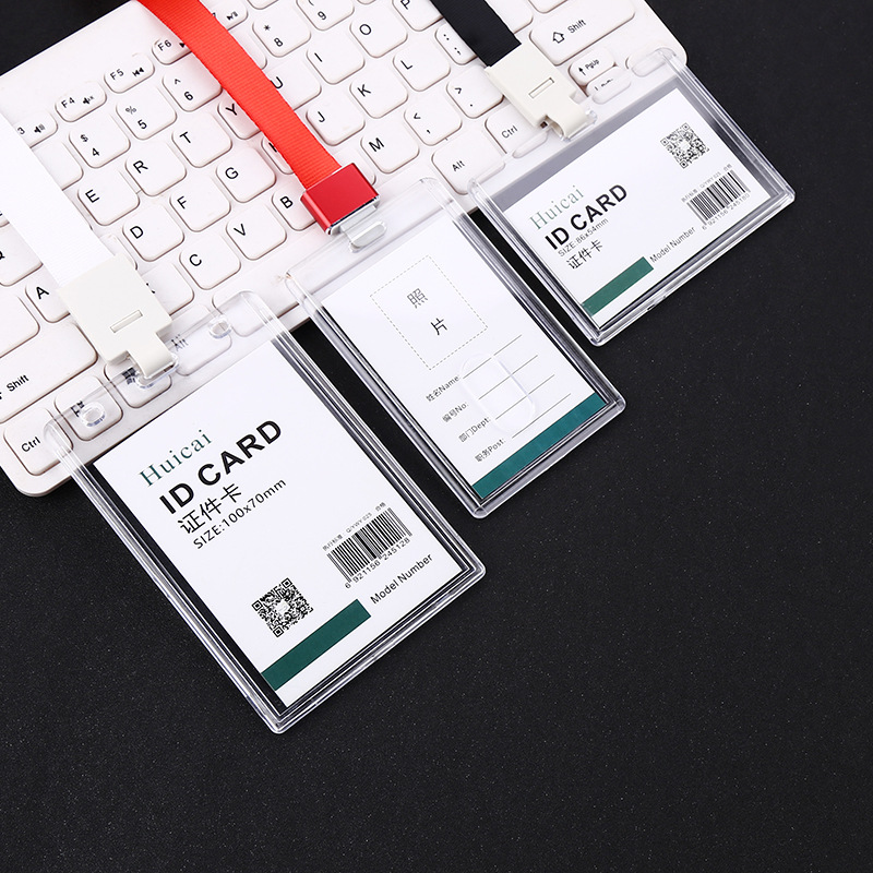 Transparent ID Card Holder Work Permit Student Chest Card Acrylic Card Holder Custom Factory Direct Sales Wholesale