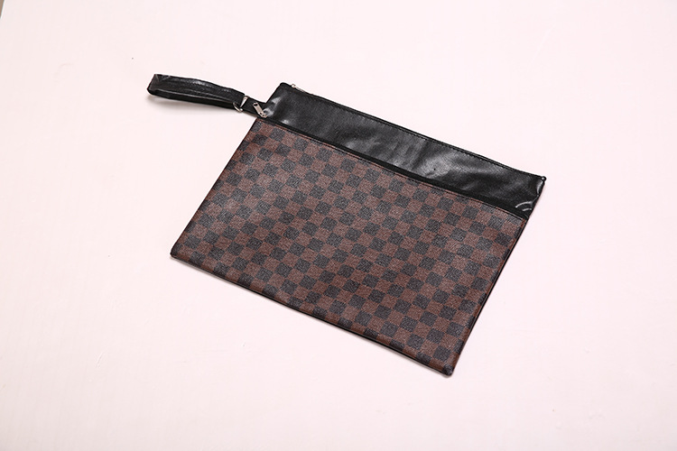 Compact double - zippered PU SEC bag A4 folder information bag is a hot seller of office supplies