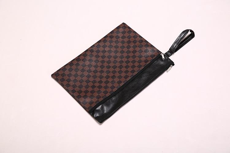 Compact double - zippered PU SEC bag A4 folder information bag is a hot seller of office supplies